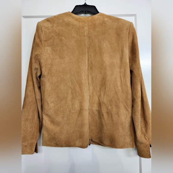 Lined Suede Jacket with zipper - Picture 4 of 8